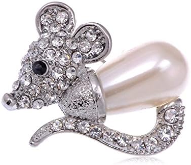 Ponce Silver Petite Crystal Faux Shell Beads Bead Body Mini Mouse Trends Pins Brooch