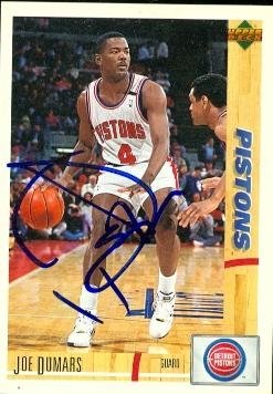 Joe Dumars Autographed/Hand Signed Basketball Card (Detroit Pistons) 1992 Upper Deck #48