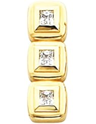 14K Yellow Gold Three-Stone Princess Cut Diamond Earrings - 0.60 Ct. -- LIFETIME WARRANTY