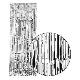 Silver Metallic Shimmer Curtain 3ft x 8ft - Single