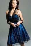 Glittering Turquoise Halter Dresses by Faviana