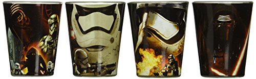 Star Wars SE031SB1 Disney Episode 7 Villain Poster Clear Full Wrap Mini Glass Set, 1 oz, Multicolor