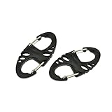 OneTigris エスビナー　S-Biner　ミニフック　超可愛いダブルゲート　カラビナ･キーリング･バッグのアクセサリー　EDCキット　10個セット(ブラック)