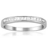 14k White Gold Princess-cut Diamond Bridal Wedding Band Ring (1/4 cttw, I-J, I2-I3)