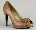 LEATHERETTE RUFFLE PEEP TOE HEEL