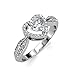 Tk Beauty Swarovski Elements 18k White Gold Plated Heart Shape Crystal Engagement Ring