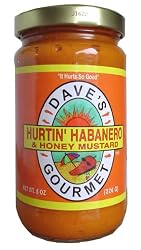 Honey Mustard, Dave's Gourmet, Hurtin Habanero & Honey Mustard, 8oz. Glass jar