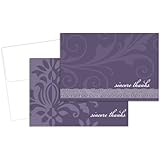 Hortense B. Hewitt 24 Count Amethyst Flourish Sincere Thanks Note Cards
