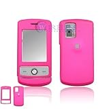 RUBBER FEEL Hot Pink Snap-On Cover Hard Case Phone Protector for LG CU720 S ....