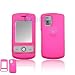 RUBBER FEEL Hot Pink Snap-On Cover Hard Case Phone Protector for LG CU720 Shine CU-720