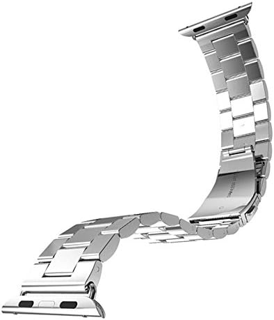 A-one Stainless Steel Metal Replacement Strap Wrist Band Classic Polishing Apple iWatch Strap with Double Button Insurance Folding Clasp for Apple Watch (silver 42mm)