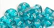 Translucent 16mm Polyhedral Teal/white d10 Dice