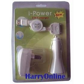 3 in 1 USB Charger Kit for iPod and iPhone: Travel Charger, Car Charger, and Retractable... by FE