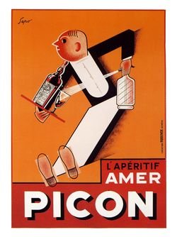 Retro Alcohol Prints: Aperitif Amer Picon - Artist: Severo Pozzati. Art Deco drinks advertisment 1920s Print - 15.6'x11.7'