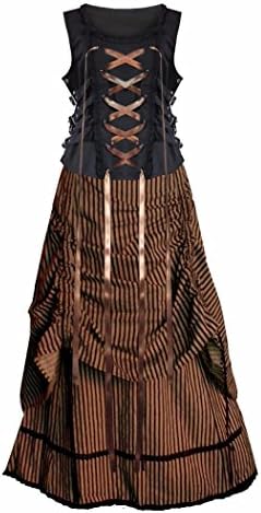 Victorian Valentine Steampunk Gothic Civil War Striped Women's Top &amp; Skirt (L)