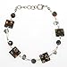 Chuvora Black Murano Millefiori Glass Bead Square