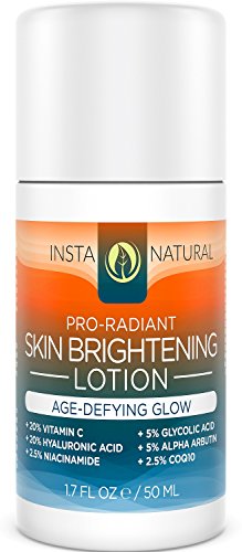InstaNatural Vitamin C 20% Moisturizer - Skin Brightening Face Lotion With Hyaluronic Acid 20%, Glycolic Acid 5% & Niacinamide - Anti Aging Cream for Dry Skin, Wrinkles & Fine Lines - 1.7 OZ