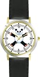 Giant Panda Bear Plush (Sad Face) - Bear - JP Animal - WATCHBUDDY&reg; DELUXE TWO-TONE THEME WATCH - Arabic Numbers - Black Leather Strap-Size-Large ( Men's Size or Jumbo Women's Size )