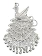 Brooch, 'Royal Peacock' 1.8" W 2.8" L