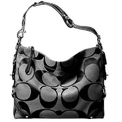 Coach Signature Slim Carly Sac Shoulder Bag 12873 Black White