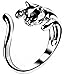 Mikiy Women's Fashion Style Lovely Cat Open Alloy Ring