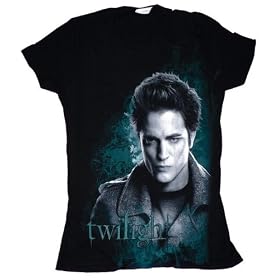Twilight Saga Edward Cullen Face Black Junior T-shirt