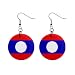 Laos Flag Button Earrings