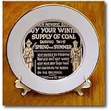 World War I Vintage Buy Your Winter Supply of Coal 2 - 8 Inch Porcelain Plate