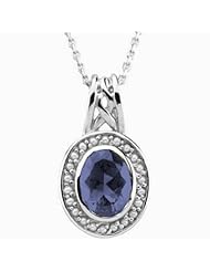 14K White Gold Oval Cut Tanzanite and Pearl Pendant -- LIFETIME WARRANTY