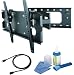 Full-Motion Wall Mount Black Bracket with 623mm extension-Single Arm fits HITACHI L32VC04 32 inch LCD TV Flat Panel HD Ready Screen comes with a FREE GOLD HDMI CABLE AND SCREEN CLEANING KIT