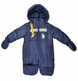 U.S. Polo Assn. Mallet Navy Crest Newborn Boys 1-Piece Snowsuit