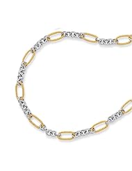 European Link Collection Fancy 2 Tone 14K Gold Necklace