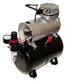 Airbrush Depot TC-20T AIRBRUSH TANK COMPRESSOR WITH WATER TRAP AND REGULATOR