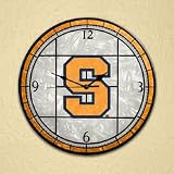 SYRACUSE ORANGEMEN 12 Stunning Hand Painted Team Logo & Colors ART-GLASS CLOCK
