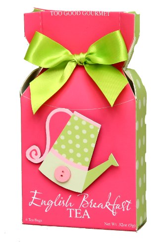 Too Good Gourmet English Breakfast Tea In Pink Button Box, 1.92-Ounce Boxes (Pack of 6)