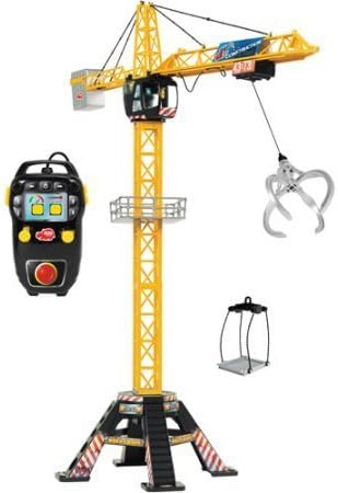 Very Interactive Dickie Toys Mega Crane Remote Control Set, Multiple Functions, Requires 6 AA Batteries, Yellow