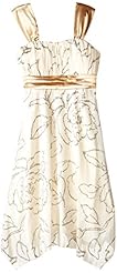 Girls Metallic/Polyester Sleeveless  Dress