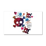 22 x 14 Wall Vinyl Sticker Psychedelic Punk Girl Skulls Peace Symbol