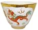 Chinese Gold Double Happiness Dragon and Phoenix Tea Cup - Hand Painted Porcelain