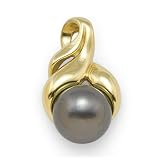 Tahitian Black Pearl Pendant in 14K Yellow Gold