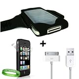 Apple iphone 4 Accessories Kit: Black Exercise OKER Armband + Custom Cut Full Body iPhone 4 Screen Protector ( Front and Back ) + iPhone 4 Car Charger + VG Live * Laugh * Love Wrist Band!!!