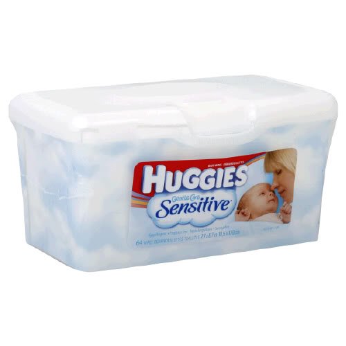 Huggies Gentle Care Sensitive Baby Wipes, 64-Count Tub (Pack of 6)