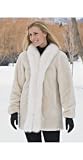 Women's Simone Sheared Beaver Fur Coat with Fox Fur Trim