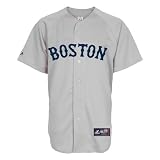MLB Men's Boston Red Sox Daisuke Matsuzaka Road Gray Short Sleeve 6 Button Synthetic Replica Baseball Jersey  (Road Gray, Small)