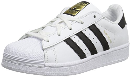 adidas Originals Superstar C Basketball Shoe (Little Kid),White/Black/White,10.5 M US Little Kid