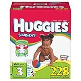 Huggies Diapers Size:3; Quantity: 228 LeakLock protection, Large Adjustable Fasteners