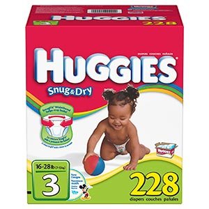 Huggies Diapers Size:3; Quantity: 228 LeakLock protection, Large Adjustable Fasteners