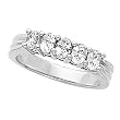 14K White Gold Diamond Five-Stone Anniversary Ring - 1.00 Ct.