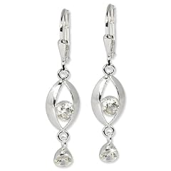 Silberdream Damen-Ohrh�nger Eye Cz Wei� 925 Silber Sdo523W