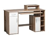 Maja 19292835 Computertisch 1390 x 915 x 600 mm Baltimore-Nussbaum-Nachbildung, wei&szlig; uni